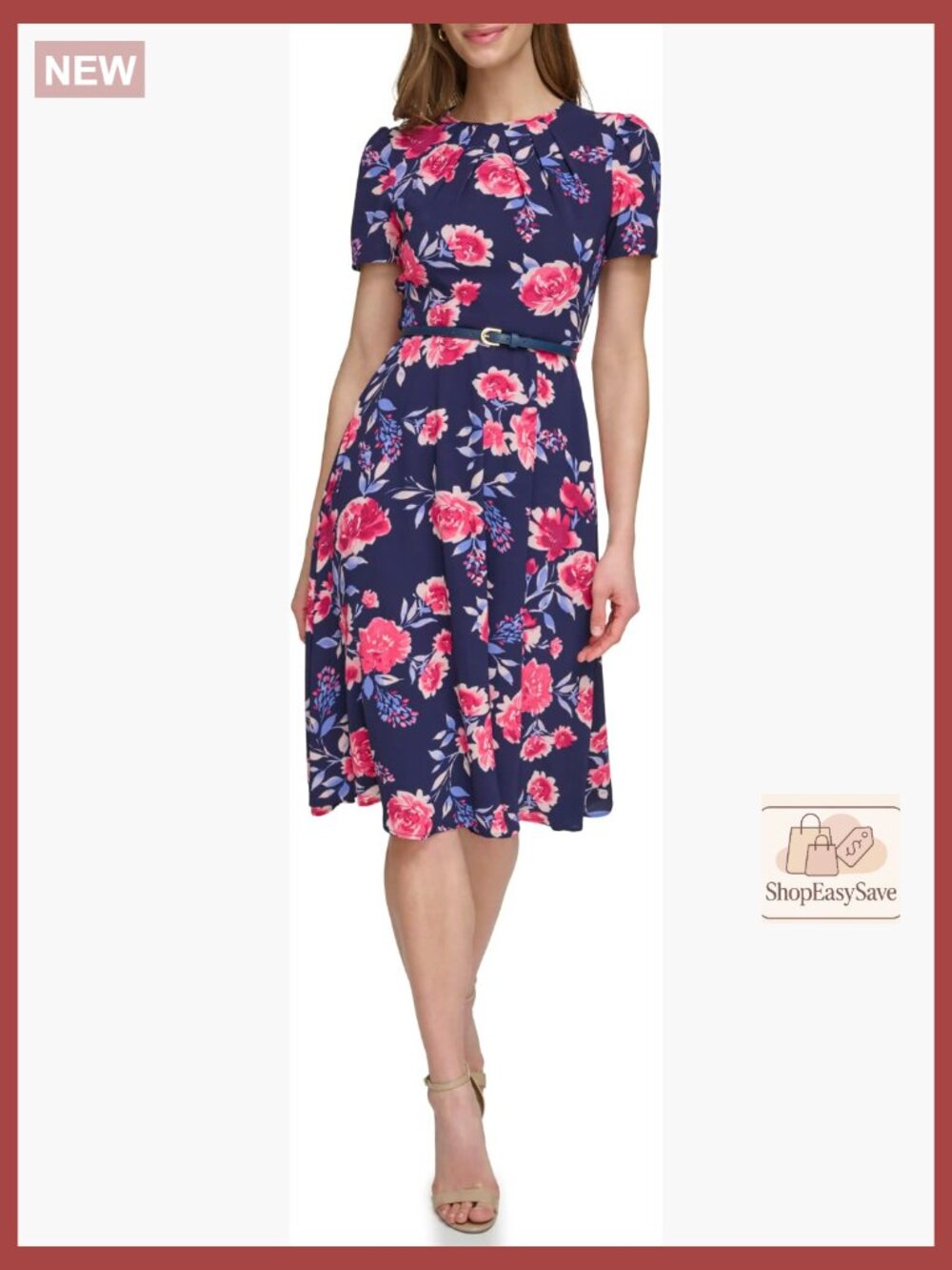 Floral Crepe Midi Dress Puff Sleeve Elegant Work to Evening Chic Fit and Flare